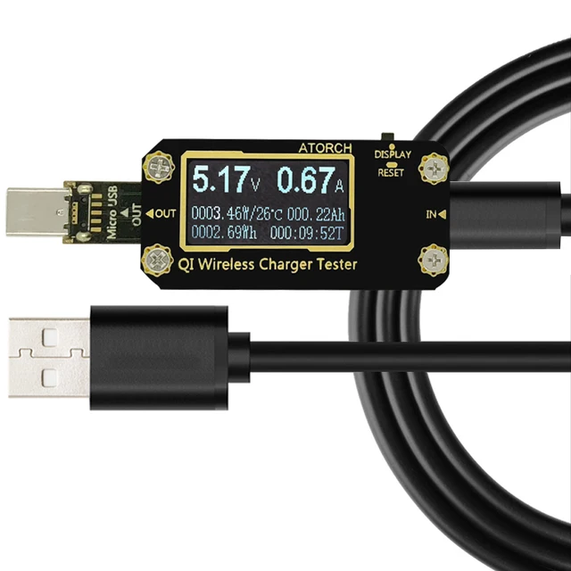 Bezprzewodowa ładowarka QI 7 w 1 tester USB DC woltomierz cyfrowy amperimetro voltagecurrent miernik amperomierz wykrywacz power bank ładowarka