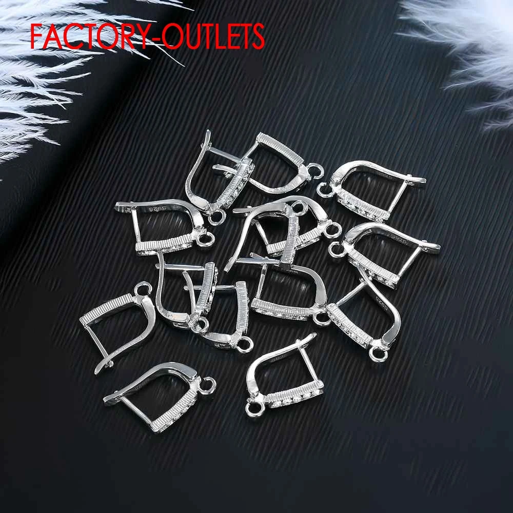 Wholesale 925 Stamp CZ Austrian Crystal 925 Sterling Silver Hoop Earring Findings For DIY Jewelry Making Prevent Allergy