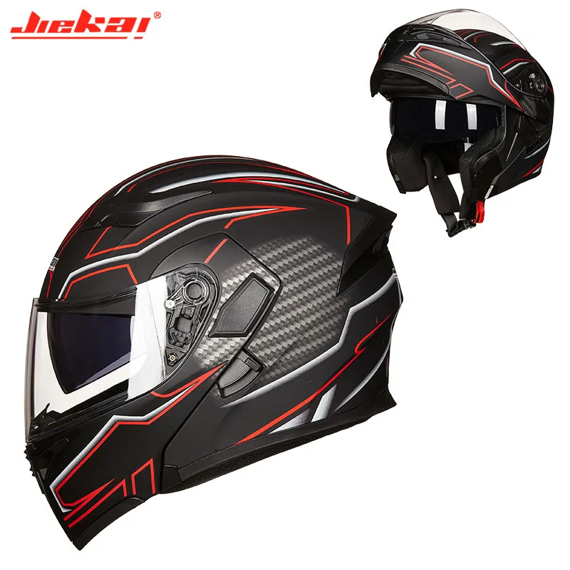 Men's Motorcycle Helmet & Washable Lining MOTO Biker Motocross Scooter Safety Helmets Accessories JIEKAI JK902 Flip Up Helmets