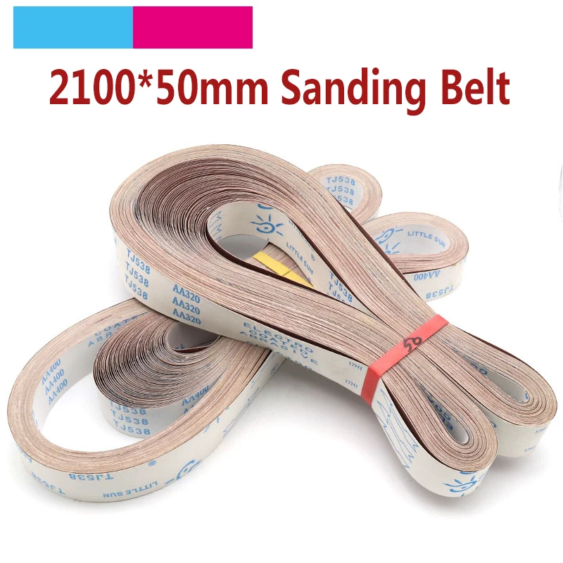 5pcs 2100x50mm Sanding Belt 120 to 600 Grit Soft Cloth Abrasive Belt Sander Polishing Machine For Steel Wood Jade