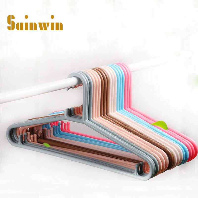 

Sainwin 20pcs/lot 39.5cm plastic hangers for clothes rack women non-skid clothes hanger