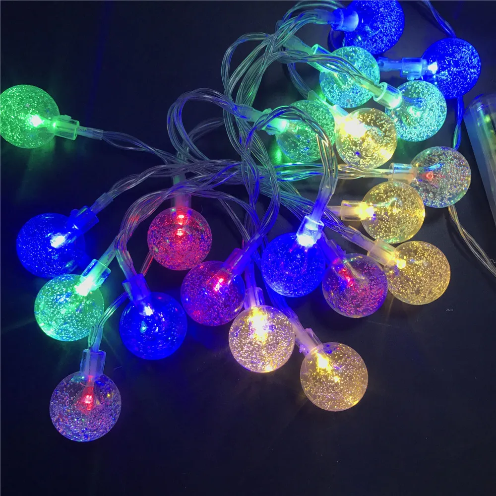 3M 6M Globe Festoon Ball LED String Light Warm White Fairy Holiday For Party Christmas Wedding Decoration AA Battery Operated