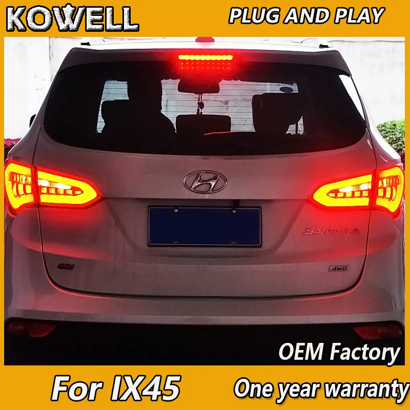 

KOWELL Car Styling for Hyundai IX45 Taillights New Santa Fe 2013 Rear Light DRL+Turn Signal+Brake+Reverse auto Accessories led