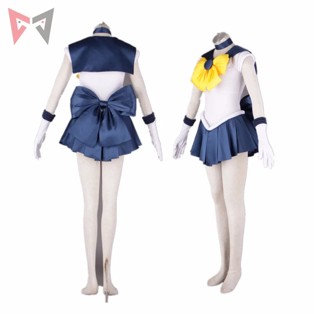 Athemis Anime Sailor Haruka Tenoh Sailor Uranus Cosplay Costume Custom Made Dress Bows Gloves Headband For Adult