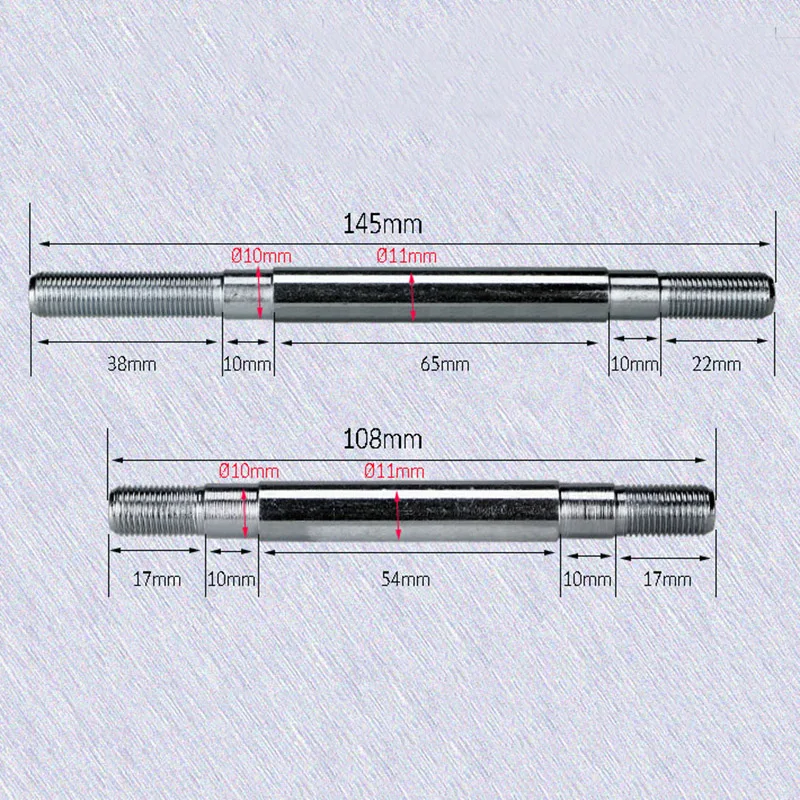 Bicycle Wheel Hub Axle Front Rear Steel Hollow Spindle Shaft Vintage M10 x 145mm 108mm 3/8\