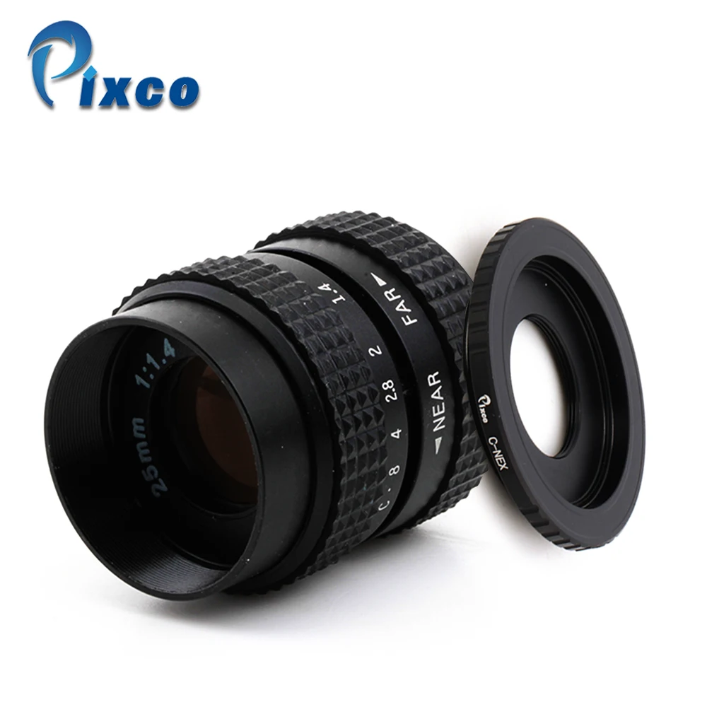 مراجعة ونصائح لعدسة Pixco 25 مم F1.4 NEX CCTV TV مع مقبض C للكاميرات Sony NEX