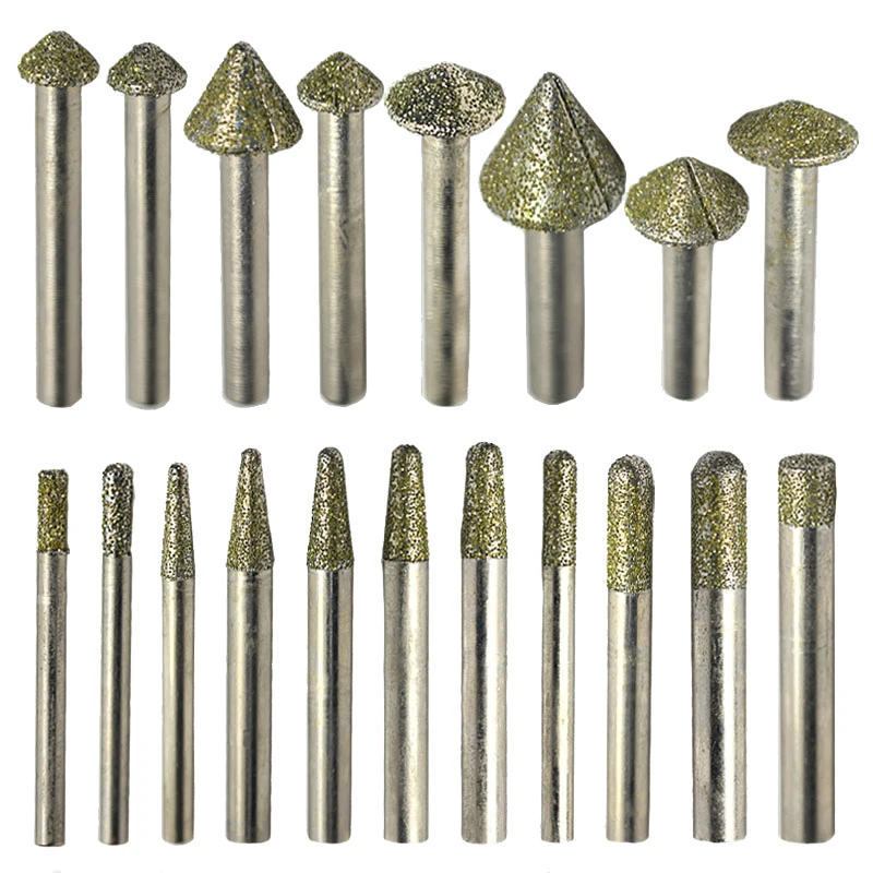 1pc cnc router Electroplated diamond stone carving tool stone engraving machine cutter stone cutting bits