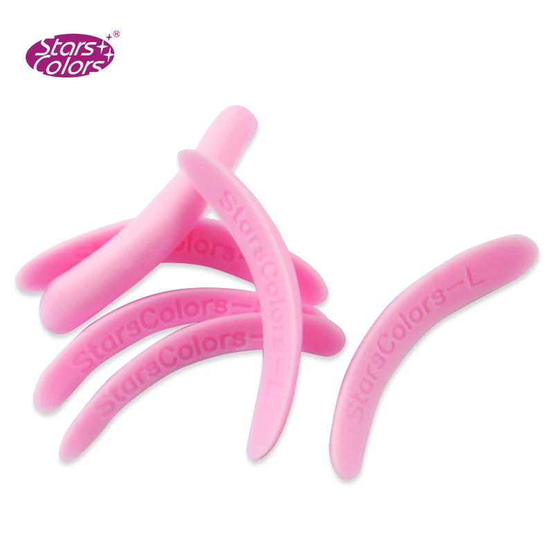 Eyelash Lift Rods Reusable Silicone Lash Perm Pads Pink Plastic S M L 3 Sizes Per Bag