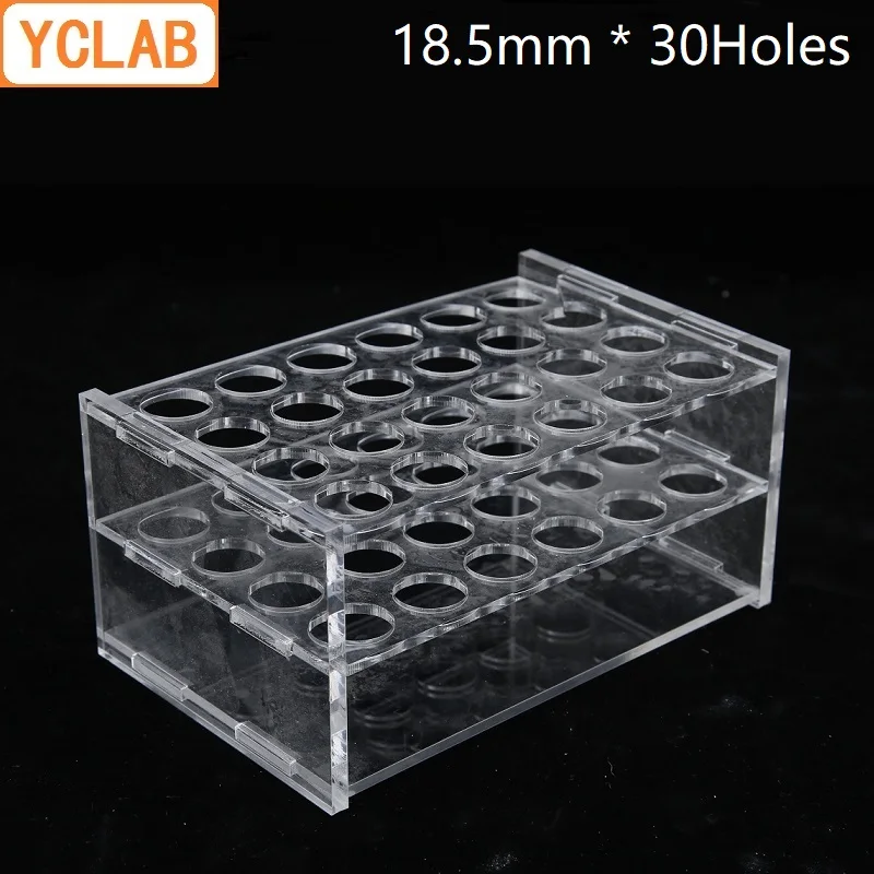 YCLAB 18.5mm * 30Holes Test Tube Rack Acrylic Organic Glass PMMA Polymethyl Methacrylate Laboratory Chemistry Equipment