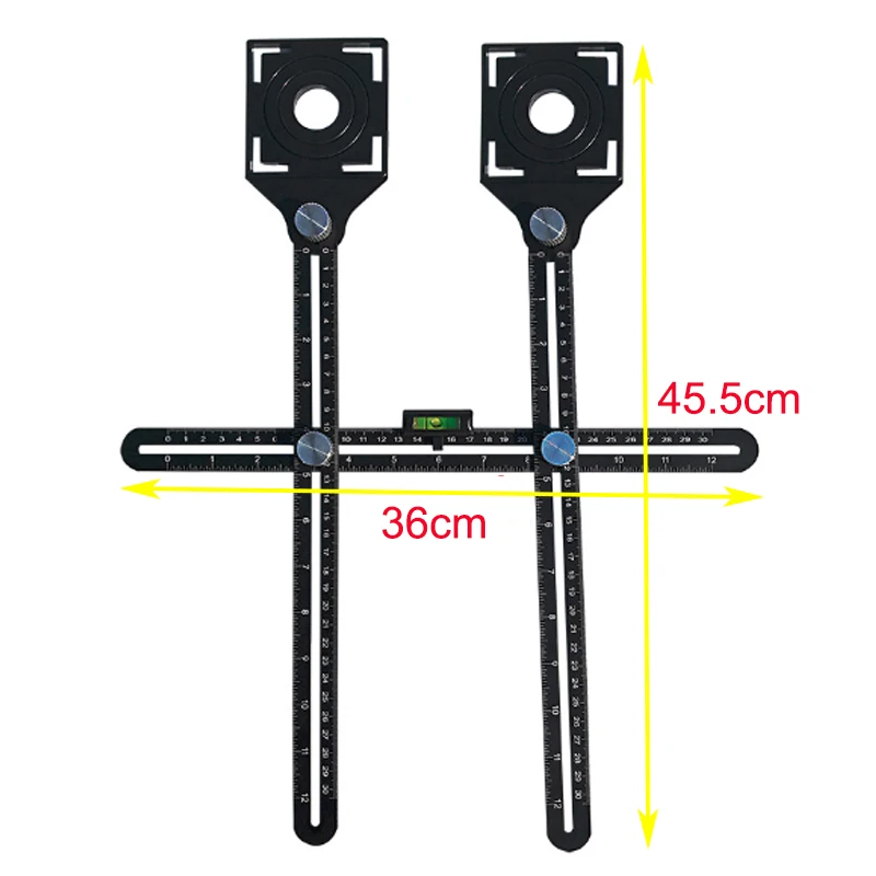 Multi-Functional Double Head Folding Ruler Tile Hole Locator Universal Adjustable Masonry Glass Fixed Perforated Hand Tool