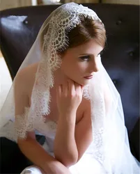 Voile de dentelle de cils haut de gamme pour patients, blanc ivoire, mantille de mariage, accessoires de mariage, nouveau, EE006, 2024 m, 3m, 1.5