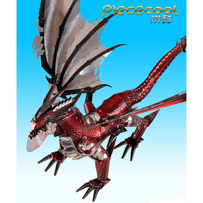 Piececool-3D Metal Puzzle de Black Dragon Model, corte a laser, montar brinquedo Jigsaw, decoração de mesa, presente para crianças, 2019