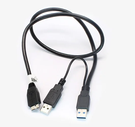 Cable USB 3,0 Y Micro tipo B macho A estándar tipo A macho + fuente de alimentación nuevo