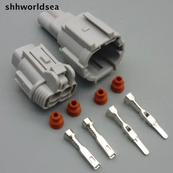 Shhworldsea 2 pin car Small lights solenoid valve socket auto foglight connector waterproof electrical plug for Nissan teana