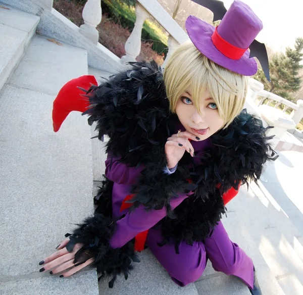 Alois Trancy cosplay costume costume with hat and wing 110