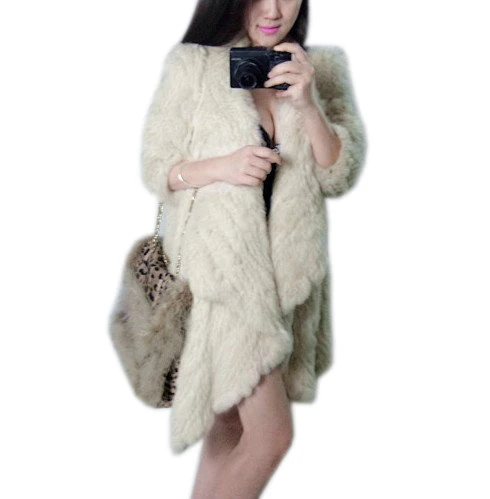 Zero Fish  2023 New Women's Winter rabbit fur Long Coat Hot Sale 10 colors Knitting Real fur Customized Jacket European Orders