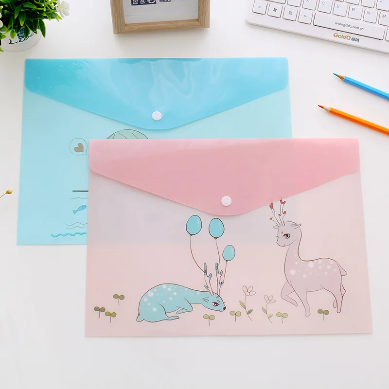 A4 Cartoon Animal Document Folder Waterproof File Folder Bag Students Plastic Document Organizer Case For Office School Supplies