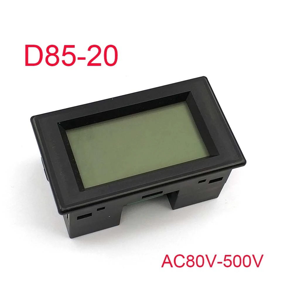 D85-20 Digital Voltmeter Voltage Panel Meter Mini Ammeter Panel Current Meter Tester With LED Display Black Case AC80-500V LCD