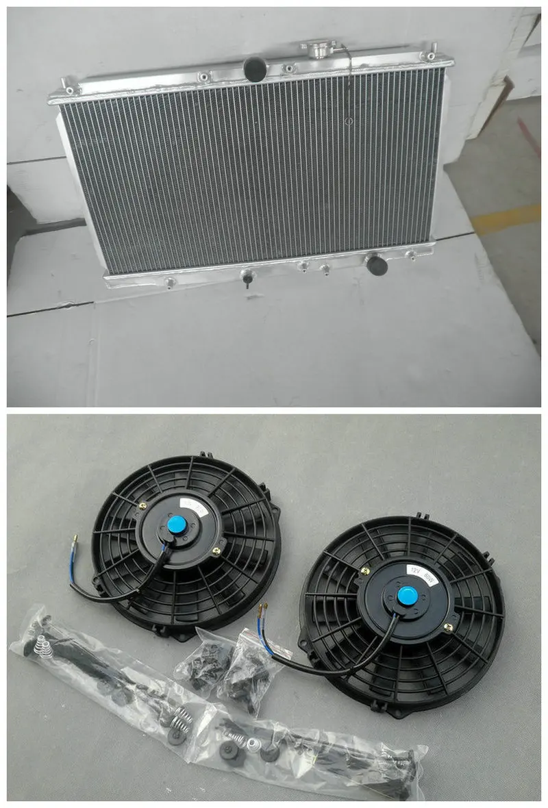 

2 Row Aluminum Radiator & Fan*2 For HONDA 1996-2001 Prelude 2.2 VTi VTi-S MT With Cap 1996 1997 1998 1999 2000 2001 Hot Selling