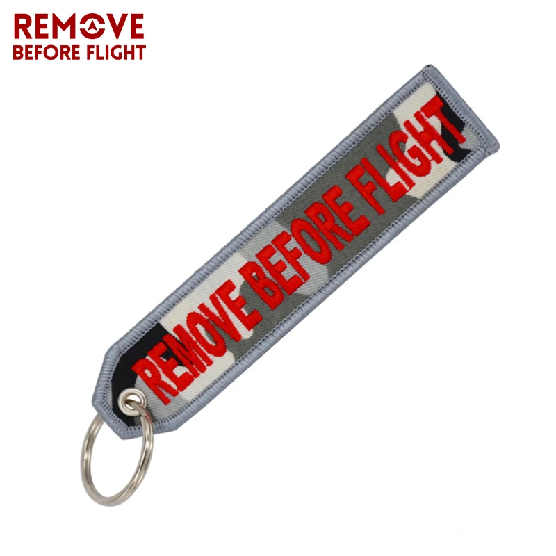 Remove Before Flight Key Chain Chaveiro Red Embroidery Keychain Ring for Aviation Gifts OEM Key Ring Jewelry Luggage Tag Key Fob