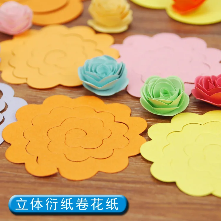 10colors 3D stereo craft paper paper rolling flowers 22pcs DIY origami paper quilling material