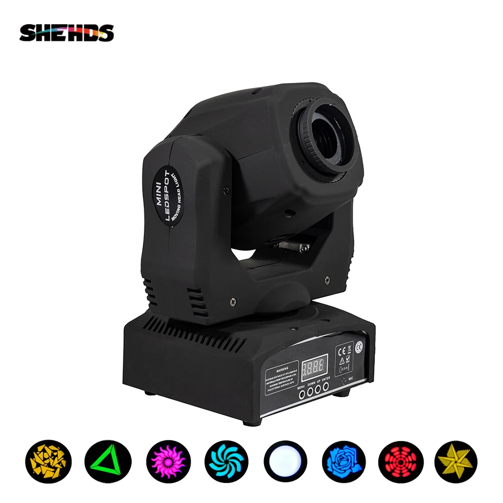 SHESDS High Quality 60W LED /6X15W Wash DMX Sound Controller 7 Gobos Light DJ Club Stage Lighting Party Disco Effect Sopt