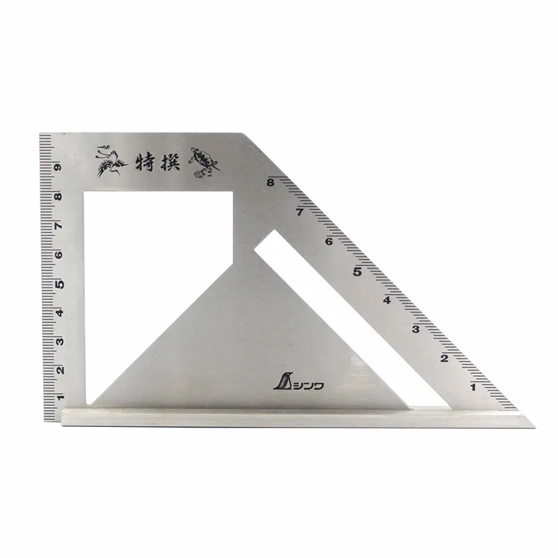 SHINWA Multi-Function Woodworking Square 45 degree 90 degree line angle Ruler Stop Type regulation Gauges