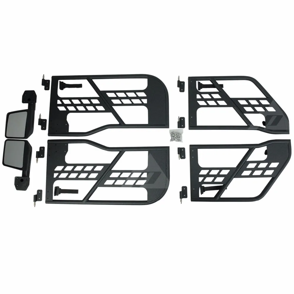 Steel Half Tube Doors with Side View Mirrorss for Jeep Wrangler JK 2007-2017 4 Door