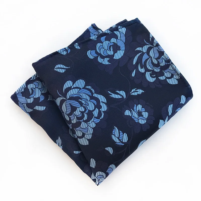 Lenço de bolso quadrado com flor para homens, lenço de seda e estampa caxemira masculina em jacquard, lenço de bolso para casamento, 25cm x 25cm, 2018