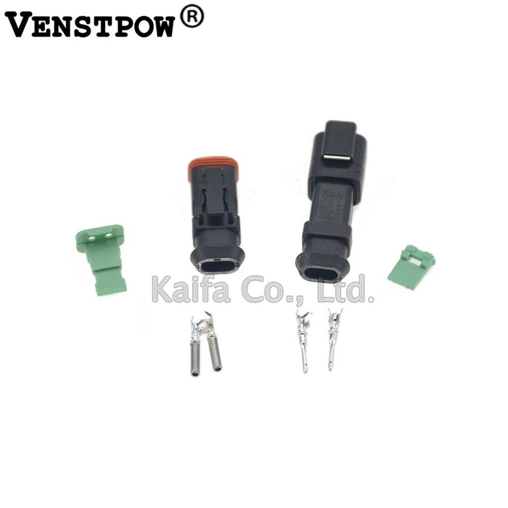 1setsDeutsch 2P male female Waterproof Electrical Wire Connector plug Kit DT04-2P-CE09 DT06-2S-CE13 16-22 AWG,13A Long cover