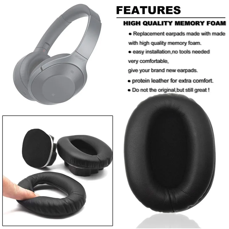 New Earpads For Sony Wh-1000xm2 Mdr-1000X Headphones Replacement Ear Pads Cushions Soft Protein Leather Memory Sponge Earmuffs