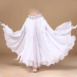 Hot Sale 11 Colors Chiffon Belly Dance Clothing 3 Layers Full Circle Long High Waist Maxi Women Skirts for Belly Dance