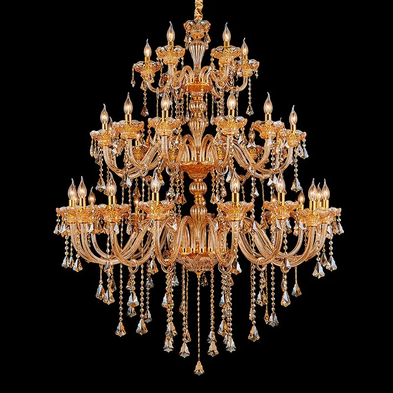 European Candle Crystal Chandelier Hotel Villa Compound Building Lamp Staircase Modern Chandelier Luxury