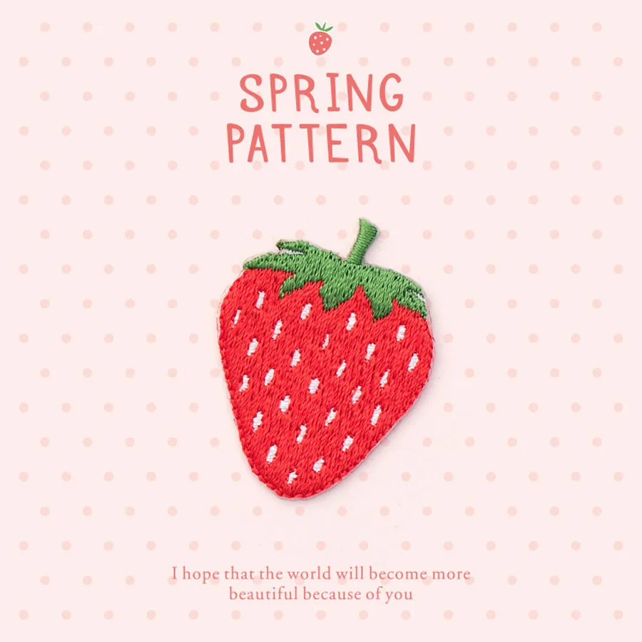 AHYONNIEX 1PC Strawberry embroidery hot cloth stickers DIY applique iron on parch for clothes bags application for dress