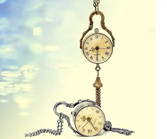 

Antique Vintage Glass Ball Bull Eye Necklace Pendant Chain Quartz Pocket Watch Men Women Gift 20pca