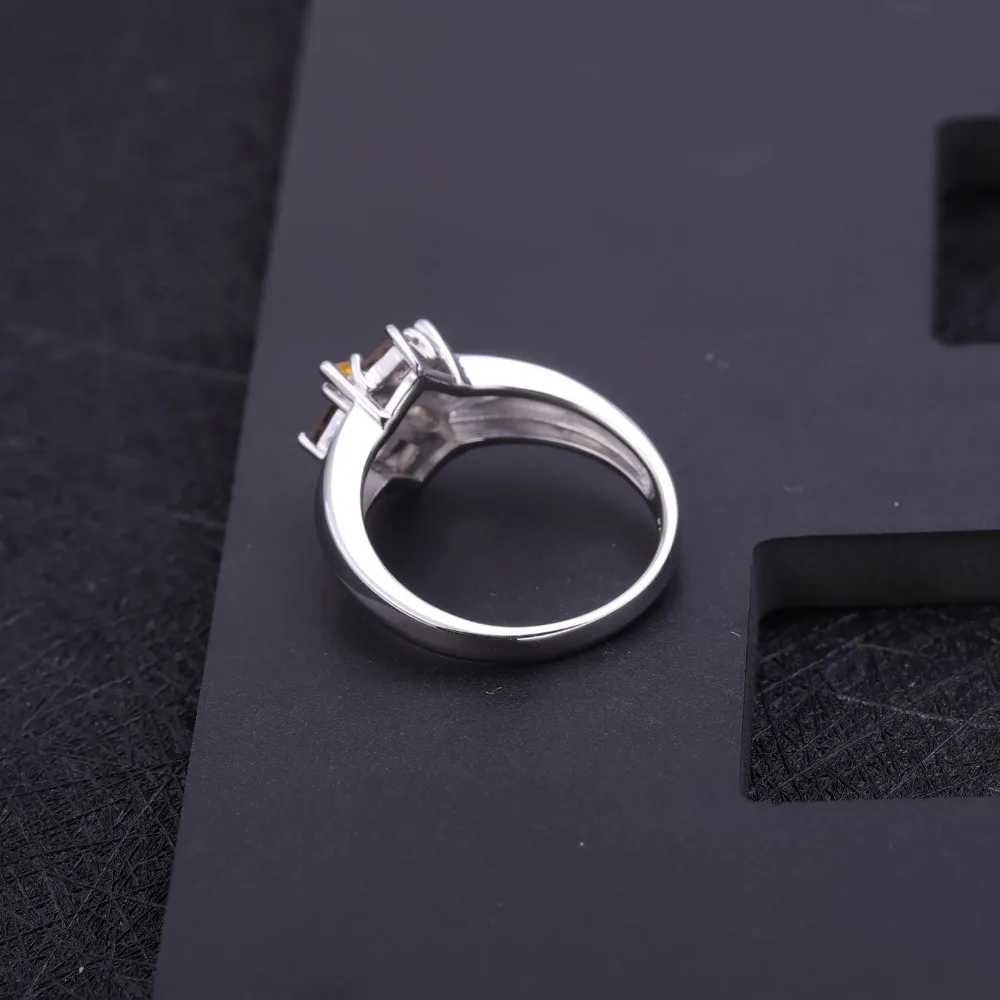 Gem\'s Ballet Multicolor Natural Smoky Quartz Citrine Cocktail Ring 925 Sterling Silver Flower Rings For Women Fine Jewelry