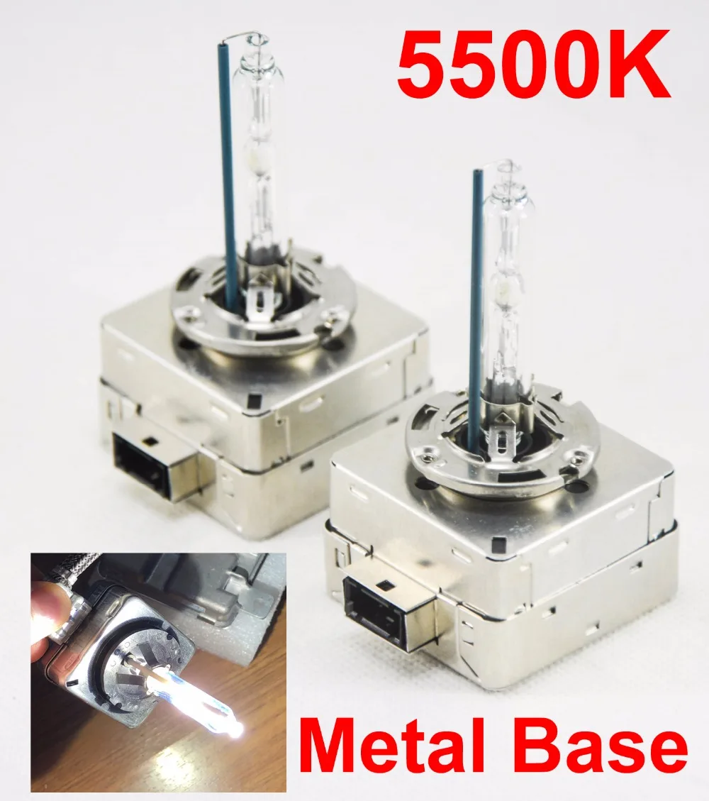 

1 пара (2 шт.) 12 в 35 Вт D3 D3S D3C Алюминиевый металлический патрон для автомобиля HID ксеноновая фара OEM запасные оригинальные лампы 5500K белый