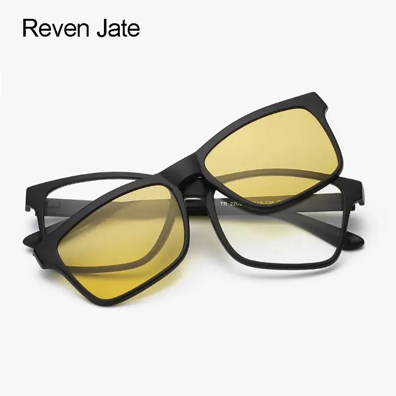 Reven Jate 2202 Polarized Night Vision Sunglasses Clip-on Magnetic Connection for Men and Women Sunwear Polarize