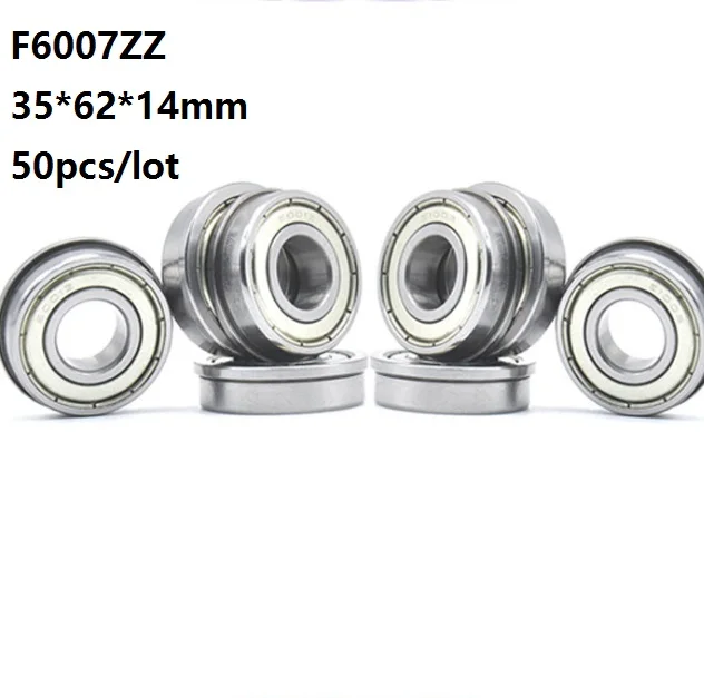 

50pcs/lot F6007ZZ F6007 ZZ F6007Z 35x62x14mm Flange Deep Groove Ball Bearing 35*62*14mm F6007-ZZ