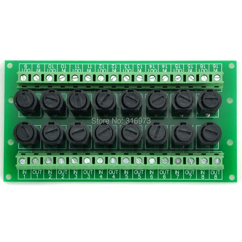 

16 Channel Fuse Board, for 5x20mm Tube Fuses.