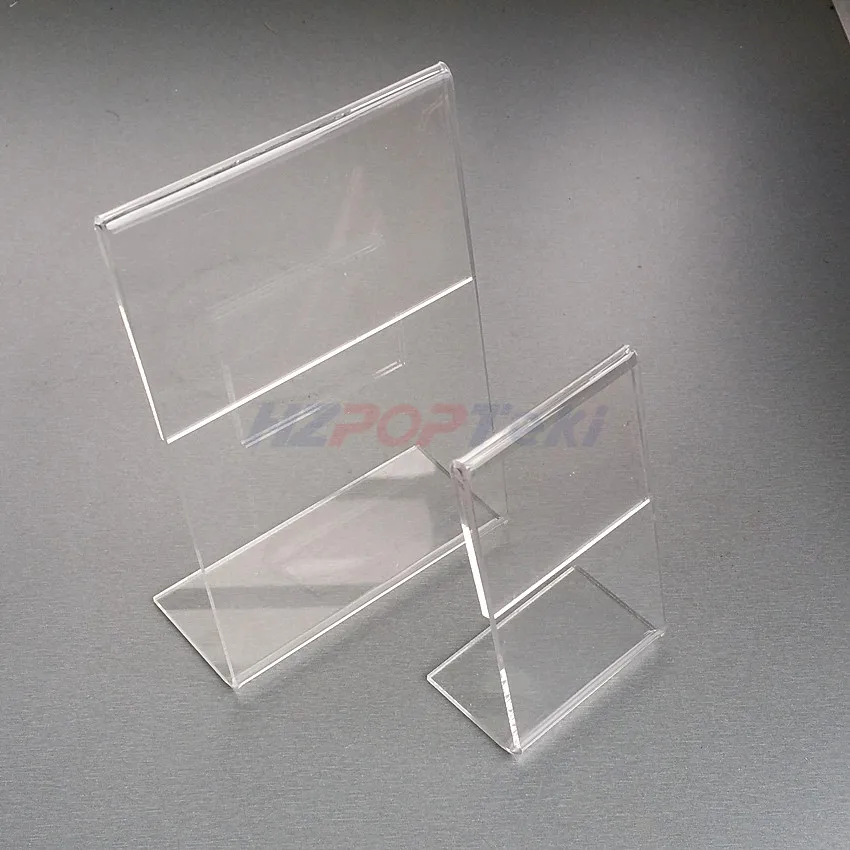 Imagem -05 - Vertical Acrílico l Sign Holders Preço Label Display Suportes para Cartão de Tag de Papel Promoção Clear T1.2 mm 100 Pcs