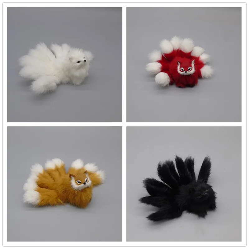 

simulation fox model polyethylene&furs nine tails fox about 18CM handicraft cosplay prop,home decoration gift b1860