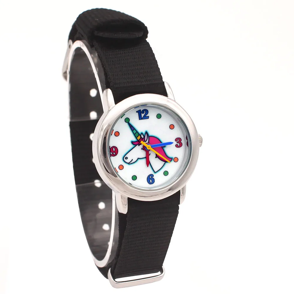 ساعة كرتونية لطيفة عالية الجودة للأطفال ، ساعة يد من النايلون ، كوارتز ، هدية الكريسماس للأطفال