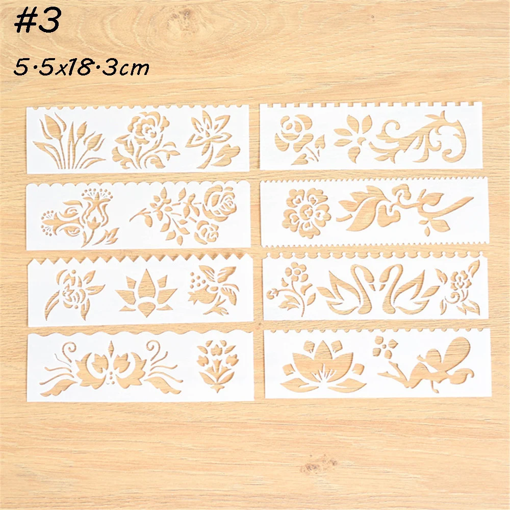 Hot 8pcs/Set Flowers Layering Stencils For Walls Painting Scrapbooking Stamp Album Decor Embossing Paper Card Painting Template