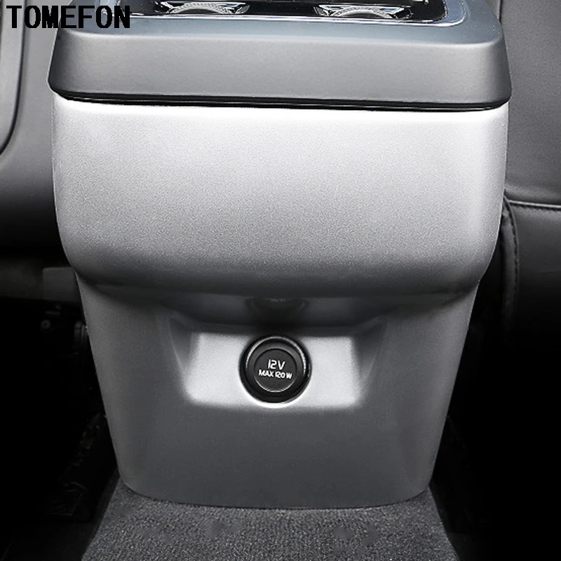 TOMEFON Car Styling ABS Armrest Box Kick-proof Decorative Sequins Rear Cigarette Lighter Decoration For Volvo XC60 2018 2019