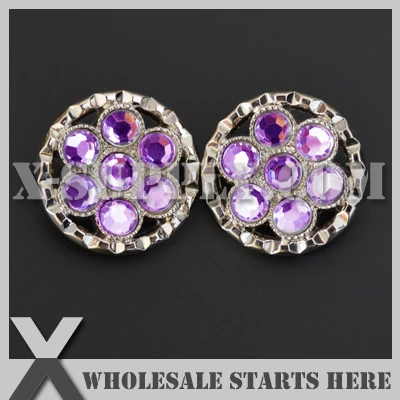 (RB1025 #1~#19) Round Wheel Acrylic Rhinestone Buttons,Clothing Button,Flower Centers,