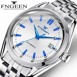 New Fashion Blue Light Automatic Mechanical Wwatches Business Men Luxury Watch calendario Casual orologi da polso regali maschili orologi