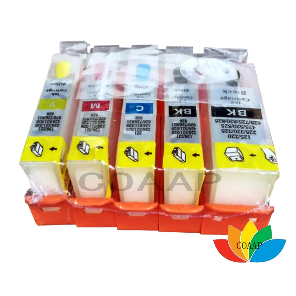 5pcs PGI-520 CLI-521 PGI 520 Refillable Ink Cartridge For Canon PIXMA MP540 MP560 MP620 MP980 Printer Cartridge with ARC Chips