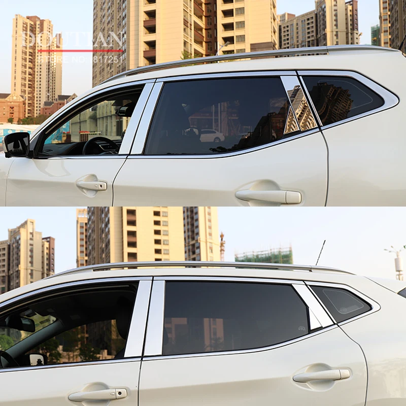 For Hyundai Sonata DN8 Elantra CN7 Accessories Stainless Steel Car Door Window B-pillars Molding Trim 10PCS 2011-2022