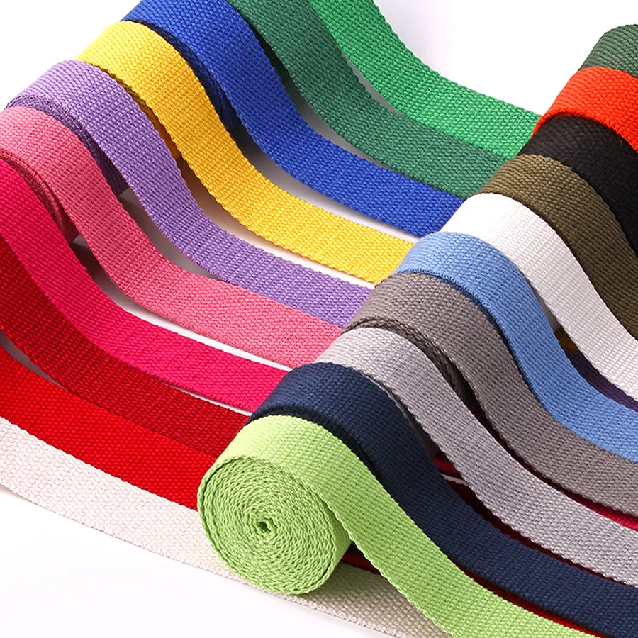 25mm Canvas Cotton Webbings  High Tenacity Backpack Strap Webbing Label Ribbon Clothes Sewing Tape Outdoor Backpack Bag Parts